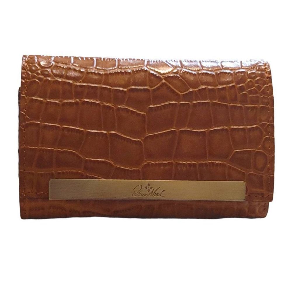 Patricia Nash Cametti Leather Trifold Wallet Croc Embossed